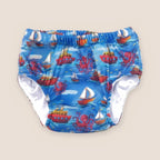 Couche piscine bébé lavable motif bateaux et pieuvres - maillot de bain couche réutilisable Presque Grand